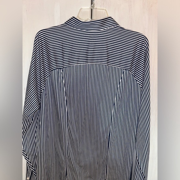 Men’s Desoto Button Down Shirt Size XL Blue/white Pinstripes 100% Cotton EUC - Picture 7 of 11